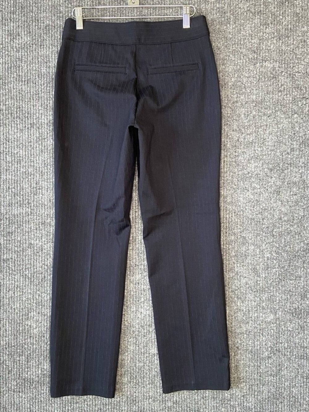 Spanx Perfect Pants Women's Medium Navy Pinstripe Ponte Slim-Straight Business - Picture 4 of 7